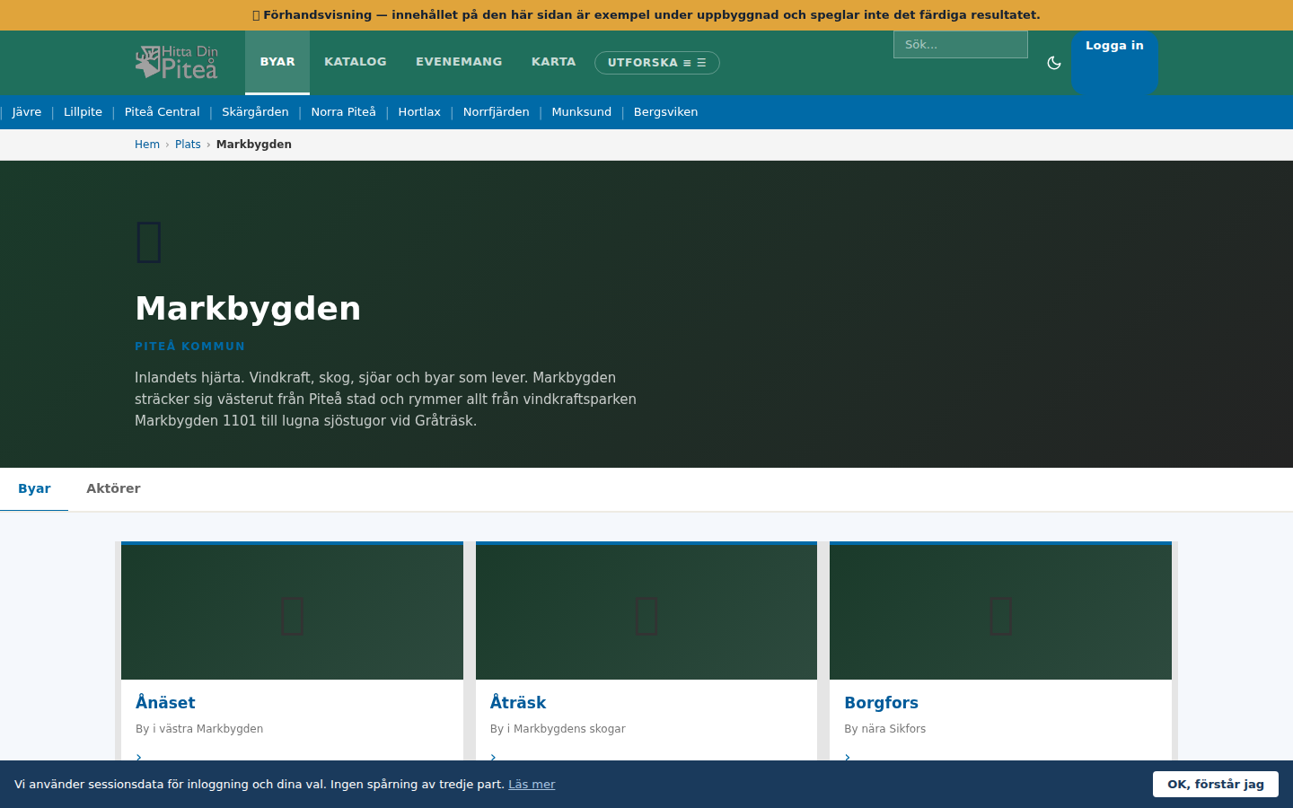 Områdessidan Markbygden