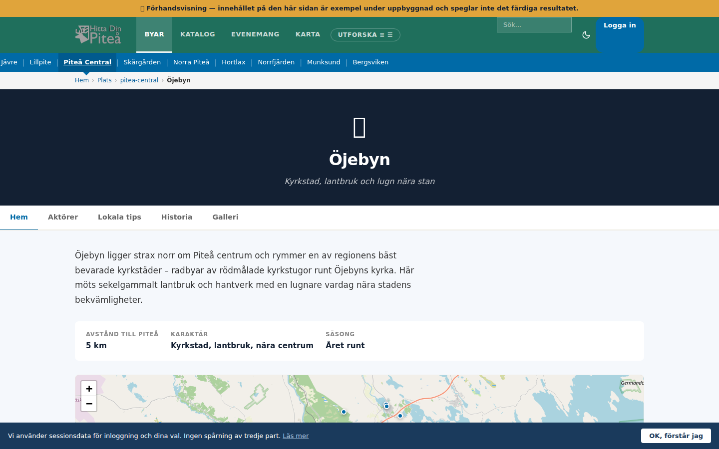 Bysidan för Öjebyn i Piteå Central